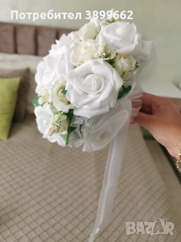 Сватбен букет, снимка 4 - Сватбени аксесоари - 51811173