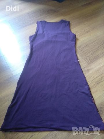 Лилава рокля с пайети , снимка 2 - Рокли - 45853955