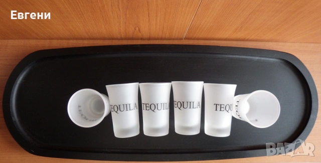 Чашки за шотове, 6 броя в комплект с поднос от бамбук, снимка 4 - Чаши - 53232101