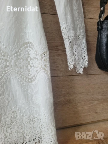 Бяла рокля рязана дантела , снимка 3 - Рокли - 50726604