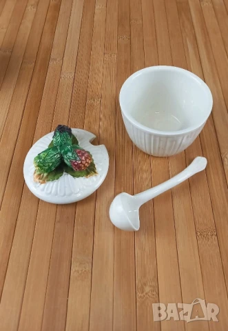 Италиански керамични бурканчета за сладко с лъжички, снимка 4 - Други - 51230172