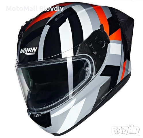 Каска Nolan N60-6 Sport Dinamico 345 Gray Orange Black – Гланц ECE 22.06, снимка 3 - Аксесоари и консумативи - 51894268