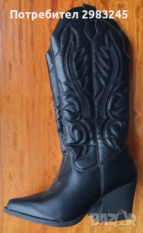 Дамски черни ботуши , снимка 7 - Дамски ботуши - 52702302