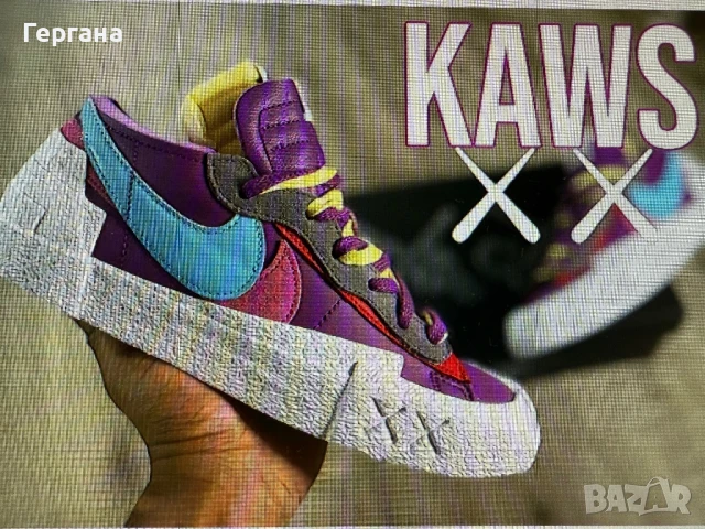 Nike x Sacai x KAWS кожени кецове