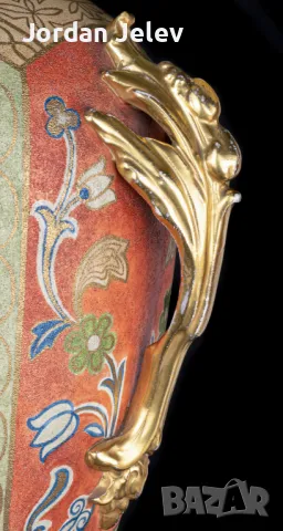 Рядка 100 годишна ваза от Franz Anton Mehlem- Royal Bonn., снимка 8 - Вази - 50295157