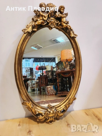 Овално декоративно огледало с ангелчета, снимка 5 - Огледала - 52737705