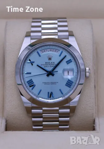 Rolex Day-Date 40mm President Platinum Ice Blue Dial Automatic Различни Варианти, снимка 1 - Мъжки - 48183459