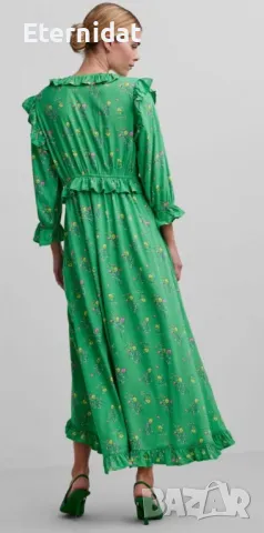 Зелена рокля YAS , снимка 12 - Рокли - 49906662