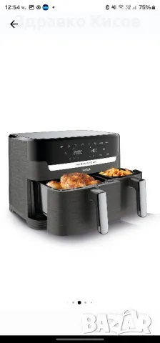 Фритюрник с горещ въздух
Tefal Dual Easy Fry & Grill
EY905В10, 2700 W, снимка 6 - Фритюрници - 48242969