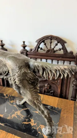 Френска статуетка на ловно куче, Jules Moigniez 1835-1894, снимка 4 - Антикварни и старинни предмети - 49820346