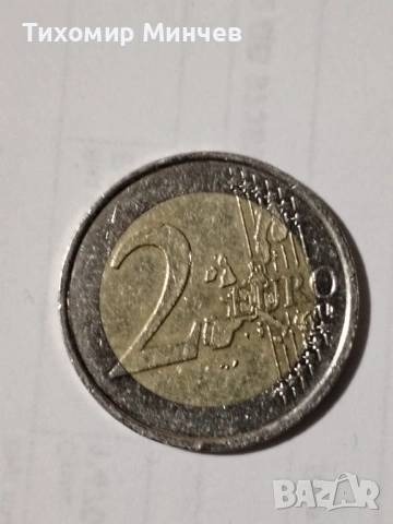 Рядка монета от две евро , снимка 2 - Нумизматика и бонистика - 53260454