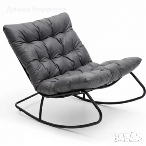 Комфортен люлеещ се стол с дебела възглавница , снимка 5 - Столове - 53990526