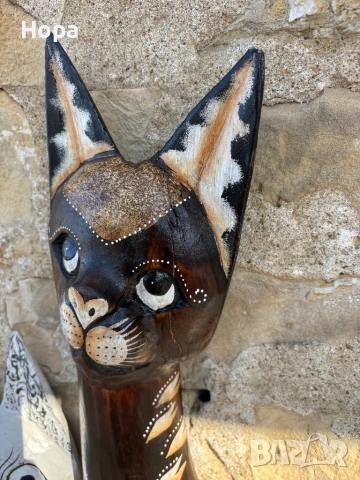 Котка от дърво . Намалени с дефект !, снимка 4 - Статуетки - 49138439