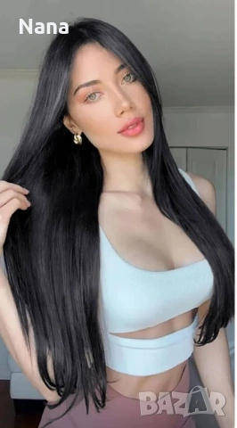 Черни треси екстеншън Дължина 60см Цена 21€, снимка 13 - Аксесоари за коса - 54183114