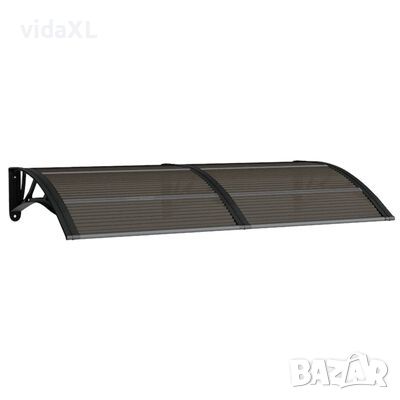 vidaXL Навес за врата, черен, 150x80 см, поликарбонат（SKU:153582, снимка 1