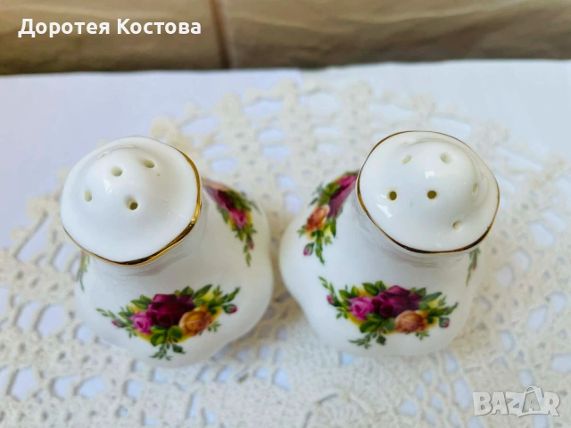 ROYAL ALBERT красиви солнички от костен порцелан от Англия, снимка 4 - Антикварни и старинни предмети - 53867990
