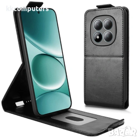 Вертикален Кожен Калъф за Xiaomi Redmi Note 15 Pro 5G - Флип, Магнитен, Стойка, Слот за Карта, 4 цвя