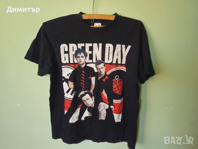 Green Day тениска band tee M music rock , снимка 6 - Тениски - 45933909