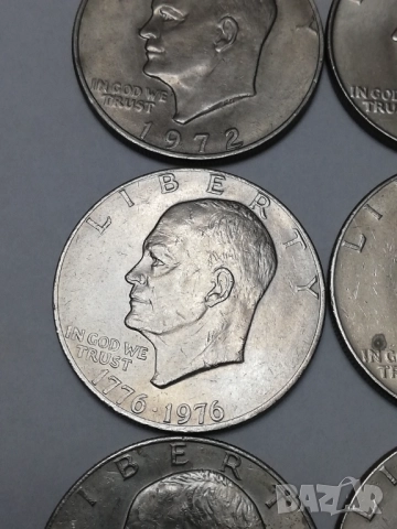 лот от 6 монети 1 долар Айзенхауер 1972,76,77 г., снимка 4 - Нумизматика и бонистика - 52587741