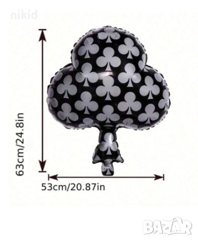 Покер карти Хазарт фолио фолиев балон хелий и въздух парти, снимка 3 - Други - 46563560
