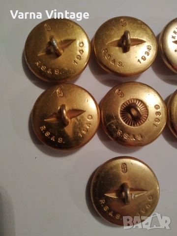 Копчета Kriegsmarine Трети райх 1939 и 1940 г. 7 бр., снимка 4 - Антикварни и старинни предмети - 53857925