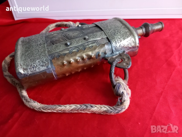 19Век ОСМАНСКА Барутница, Барутник, Сребро, Кост , Бронз, снимка 8 - Антикварни и старинни предмети - 52488973
