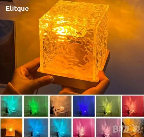 Елегантна кристална квадратна лампа с променящи се цветове