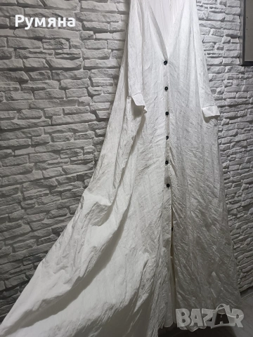 Дълга бяла рокля Mark Point, снимка 2 - Рокли - 54246626