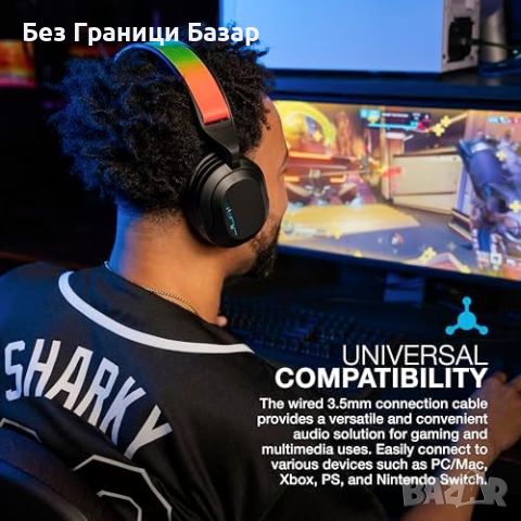 Нови Слушалки JLab Nightfall Gaming Headset 3.5mm с микрофон за PC/Xbox/PS5/PS4, снимка 2 - Слушалки и портативни колонки - 46496121