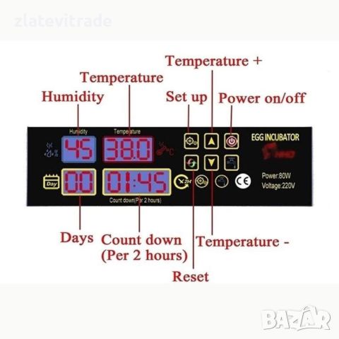 Автоматичен Инкубатор HDD ZT, 56/154 яйца, снимка 6 - Други стоки за животни - 45780663