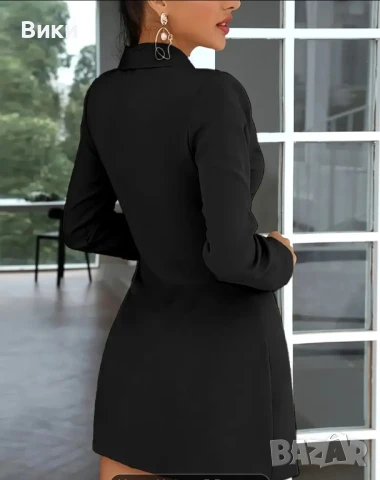 Елегантен модел плисирана рокля-блейзър, размер  М, снимка 3 - Рокли - 51342439