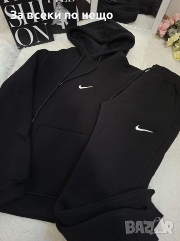 Nike Дамски Черен Ватиран Спортен Комплект🔝Дамски Спортен Екип В Черен Цвят Найк Код BS-113