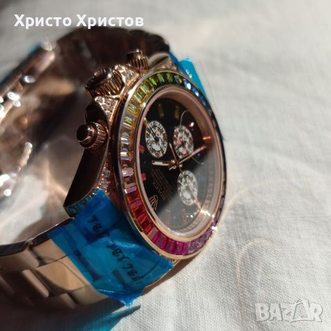 Мъжки луксозен часовник Rolex Daytona Rainbow Everose Gold 116595RBOW, снимка 16 - Мъжки - 46216543