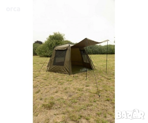 Заслон Fox EOS Social Shelter XL – просторна шатра за риболов и къмпинг, снимка 4 - Екипировка - 51977534