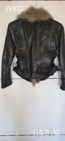 Кожено яке Gil Santucci,сребърна лисица S/M, снимка 3 - Якета - 52372024