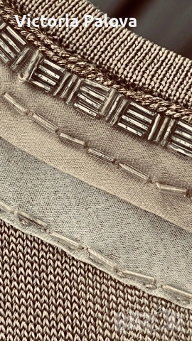 ESKADA луксозен дизайнерски топ с мъниста -100% вискоза, размер 42, снимка 7 - Корсети, бюстиета, топове - 53520074