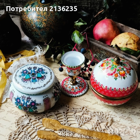 Кутии емайлирани и свещник , снимка 5 - Антикварни и старинни предмети - 51985355