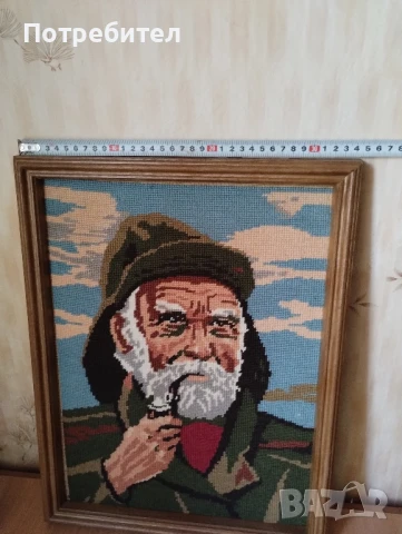 Гоблен Старец с лула, снимка 4 - Гоблени - 51007890
