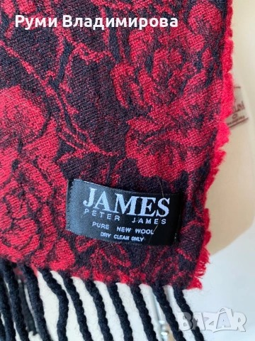 Тъмночервен шал от кашмир, вълна, коприна, вискозаразлични видове, снимка 9 - Шалове - 43084461