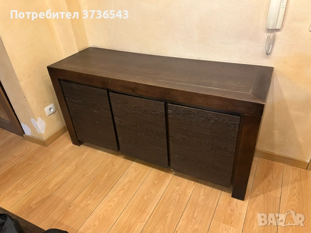 Масивен шкаф с отвори за инсталации - дъб