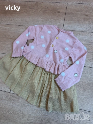 Блестяща рокличка на Boboli, размер 18М 86см, снимка 6 - Бебешки рокли - 50643716