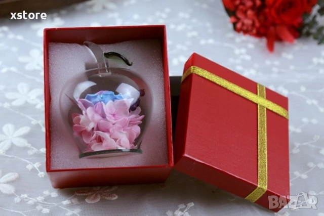 Вечна Роза в стъклена ябълка YSH F, снимка 11 - Декорация за дома - 52793223