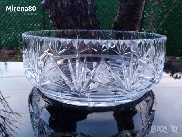 * Моника * - голяма кристална купа, снимка 2 - Антикварни и старинни предмети - 53714362