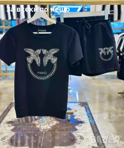 Pinko Дамски Летен Комплект С Бродирано Лого👚🩳Дамски Къс Екип Пинко - 2 Цвята Код VL-89, снимка 6 - Спортни екипи - 50588375