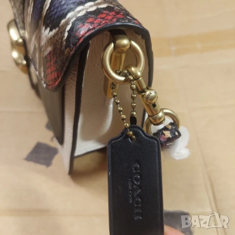 Чанта за рамо COACH Restored Tabby 26 с детайл от змийска кожа, снимка 5 - Чанти - 50608357