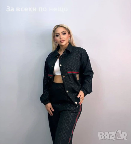 Gucci Дамски Черни Луксозен Сет🔝Дамски Комплект В Черен Цвят Гучи Код A648