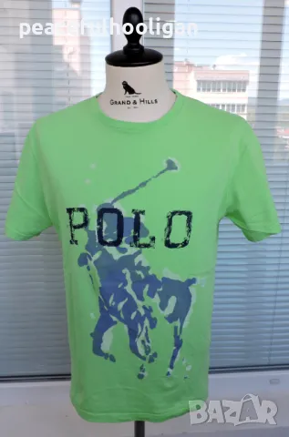 Polo Ralph Lauren Big Pony Spell Out Logo -страхотна мъжка памучна тениска размер M, снимка 1 - Тениски - 49344989