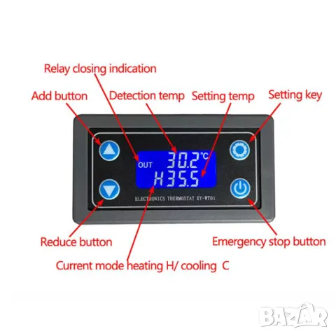 Тепературен регулатор модел XY-WT01, снимка 3 - Друга електроника - 48055230