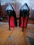 Високи токчета 12 см червена подметка тип Louboutin, снимка 3