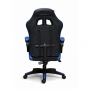 Ергономичен геймърски стол с масажна функция и поставка за крака – черно-син, снимка 7